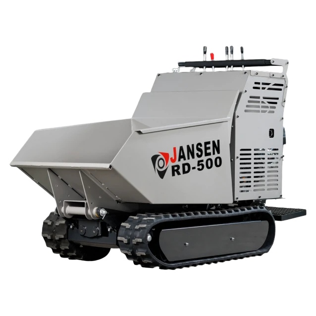 Wozidło gąsienicowe Jansen RD-500 o szerokości 72 cm przejeżdża przez furtkę